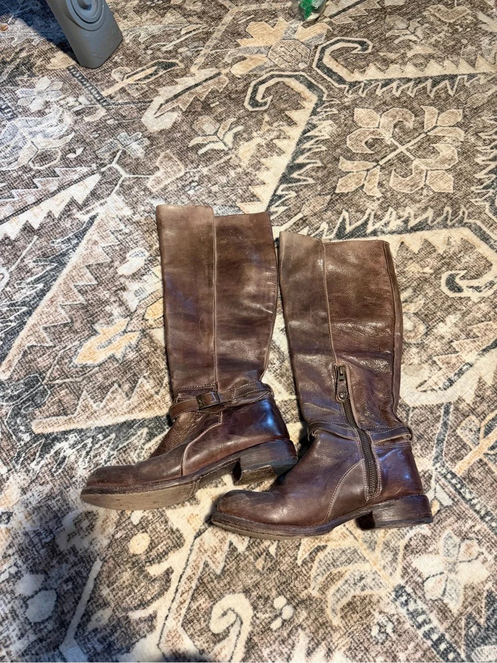 BED|STU Sueded Brown Leather Boot Interior